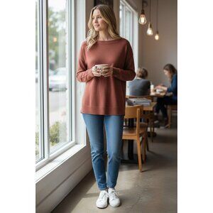 Pink Clover Sevyn Long Sleeve Burnt Orange Sweater M Stitch Fix Exclusive NWT